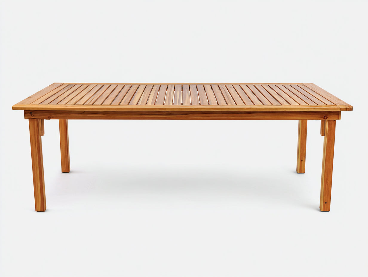 Table de jardin- bois- 200x100x75 cm- bois naturel- contemporain