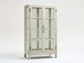Vitrine - bois-verre-métal - 84x38x168 cm - blanc cassé - vintage