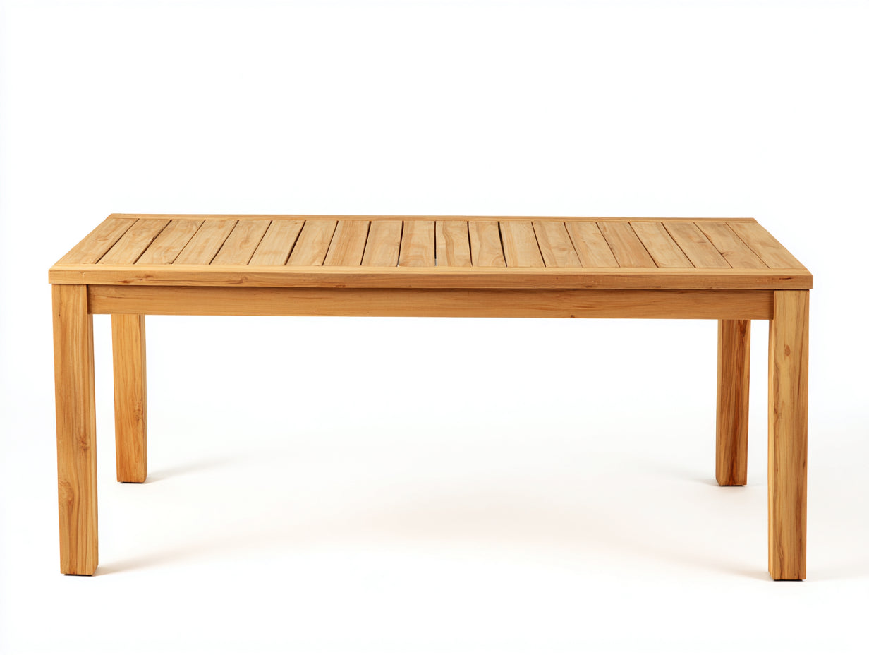 Table de jardin- bois- 180x90x75 cm- bois naturel- classique
