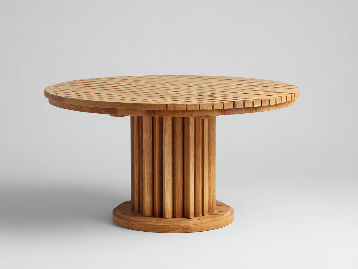 Table de jardin- bois- 140x140x74 cm- bois naturel- minimaliste chaleureux