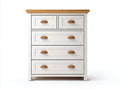 Commode - bois massif-bois manufacturé - 96x44x118 cm - blanc-chêne clair - campagne moderne