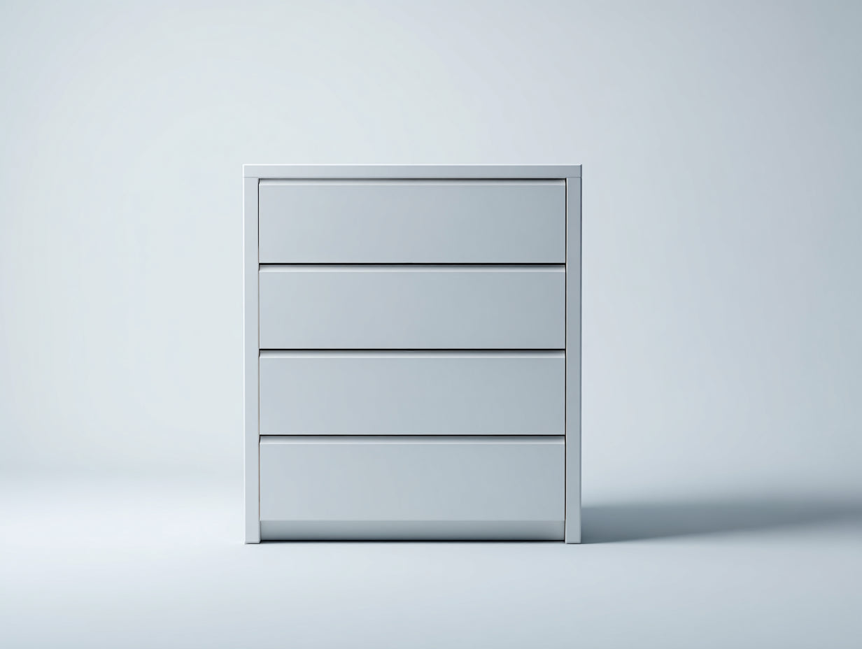 Commode - bois manufacturé - 78x39x88 cm - blanc - moderne minimaliste