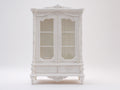 Vitrine - bois-verre-métal - 112x48x214 cm - blanc ivoire - baroque