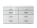 Commode - bois manufacturé-métal - 148x47x88 cm - blanc - contemporain brillant