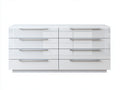 Commode - bois manufacturé-métal - 168x48x84 cm - blanc - contemporain brillant