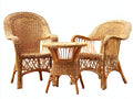 Salon de jardin pour terrasse - rotin - 76x71x92 cm - beige miel - style naturel