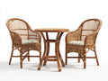 Salon de jardin pour terrasse - rotin-bois - 78x73x96 cm - brun naturel - style bohème